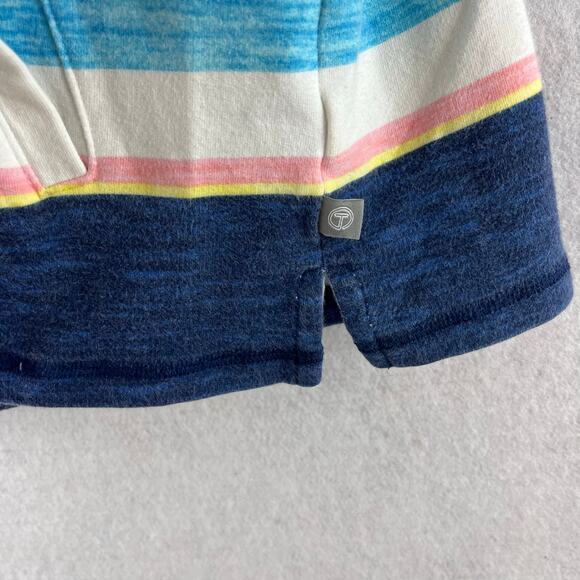 T By Talbots Med Pet Multicolor Striped Pullover 1/2 Zip 3/4 Sleeve Stretch Golf - Picture 9 of 13